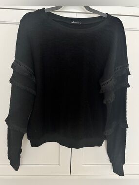 Vici Black Fringe Detail Sweat shirt